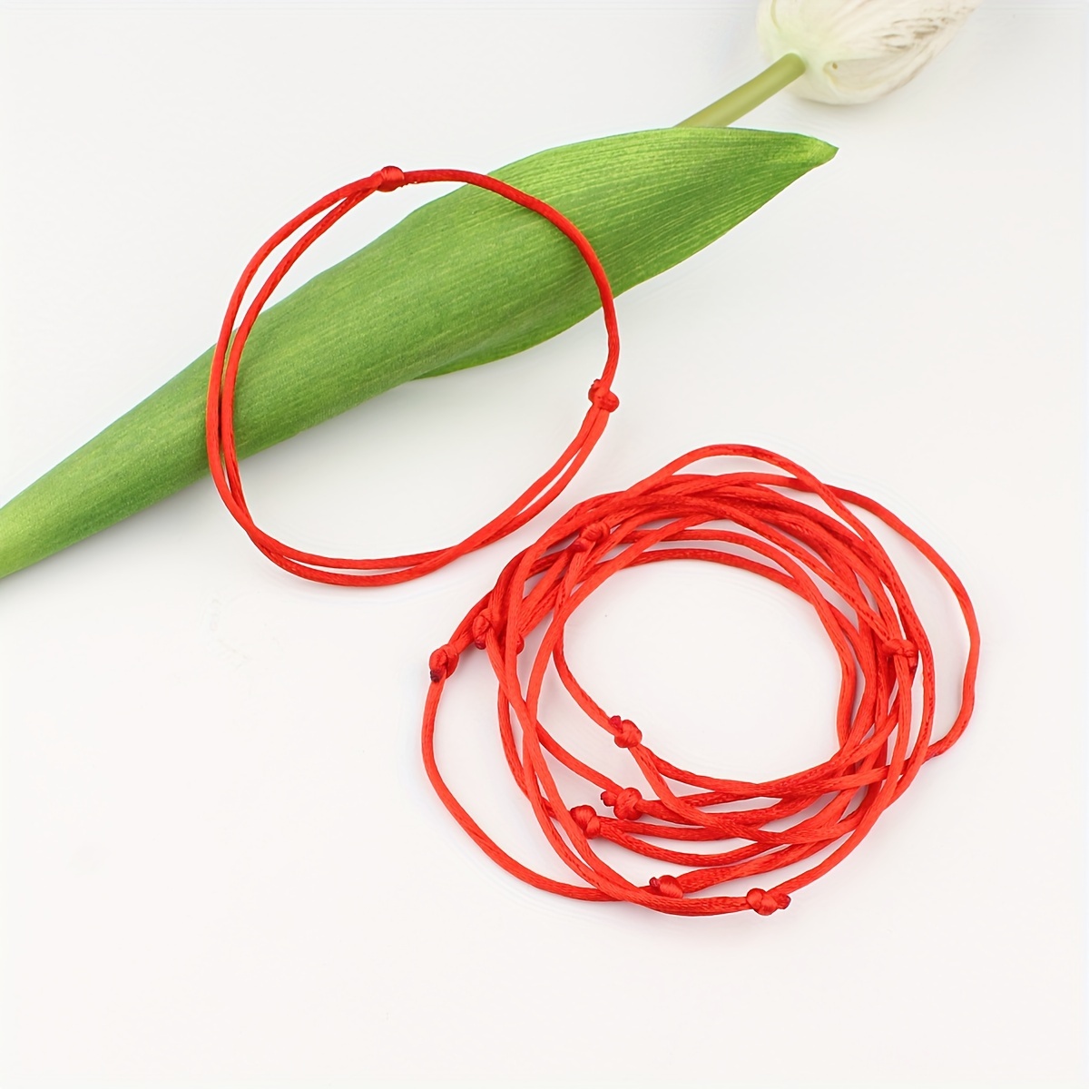 6pcs Lucky Red Thread Bracelet Set Festive Jewelry Adjustable Knotted Polyester